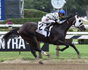 Laoban winning the Jim Dandy at Saratoga. Credit Coglianese Photos.